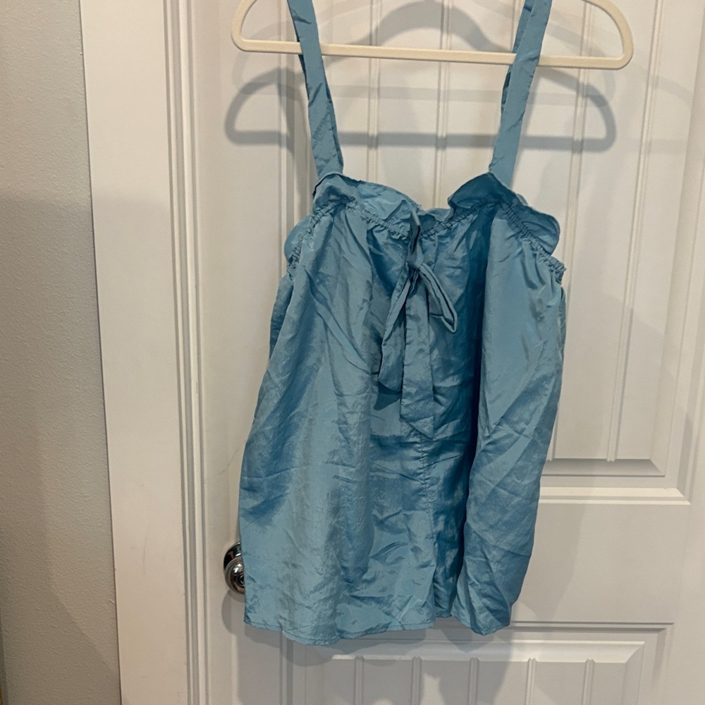 Blue Satin pajama romper